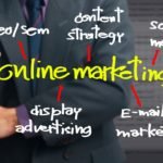 Online marketing with businessman